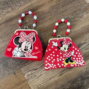 2 Disney Minnie Mouse girls red polka dot purses